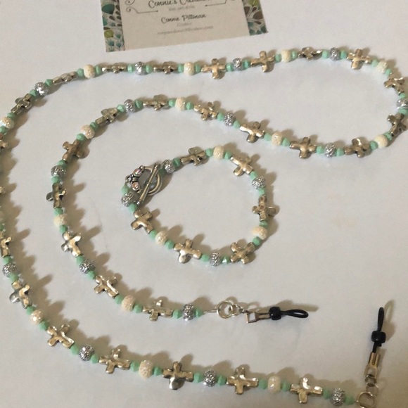 Beautiful handmade bracelet an eyeglass necklace - Picture 1 of 5